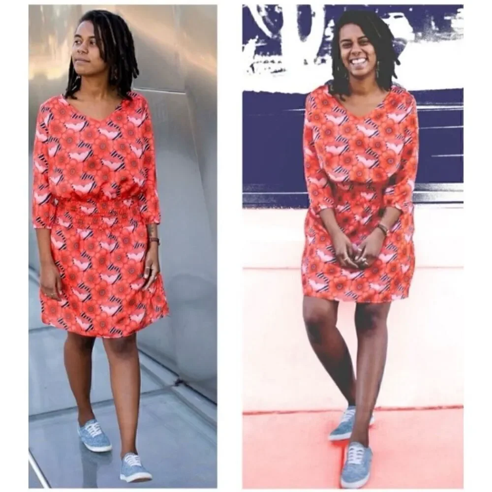 Betabrand Women’s Coral Poppy Sneaker Dress
